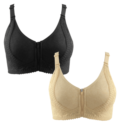 Kit de 2 Sujetadores de Encaje y Algodón Tallas Grandes - Soft Confort