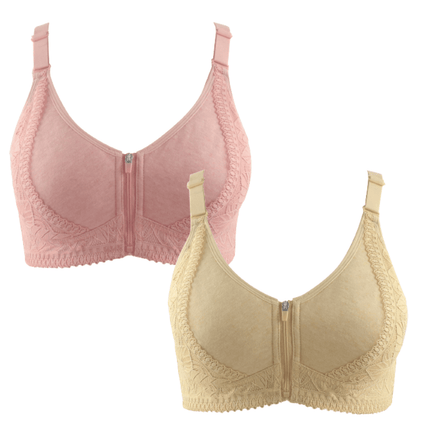 Kit de 2 Sujetadores de Encaje y Algodón Tallas Grandes - Soft Confort