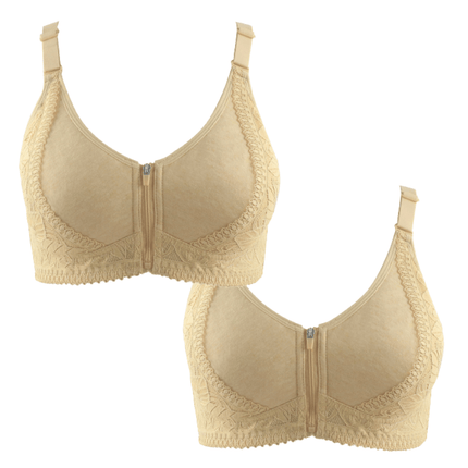 Kit de 2 Sujetadores de Encaje y Algodón Tallas Grandes - Soft Confort