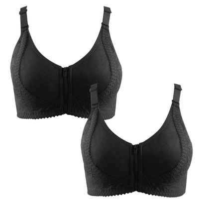Kit de 2 Sujetadores de Encaje y Algodón Tallas Grandes - Soft Confort