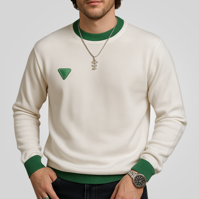 Suéter masculino prémium blanco de punto