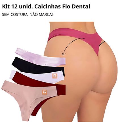 Kit de 12 tangas de hilo dental sin costuras corte láser