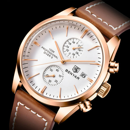 Reloj Benyar Elegance - Cuero Auténtico
