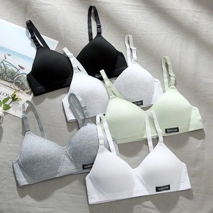 Kit de 5 sostenes de mujer 90% algodón con cierre + 3 aros súper cómodos