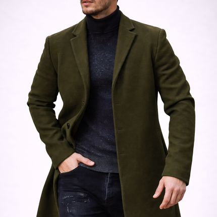 Gabardina Masculina Larga Premium – Estilo Europeo