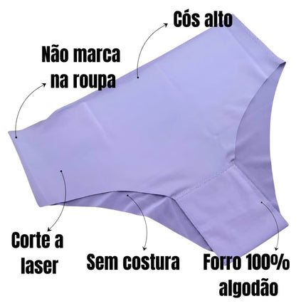 Kit 5 Braguitas Femeninas Talle Alto Sin Costuras – Corte Láser Comodidad