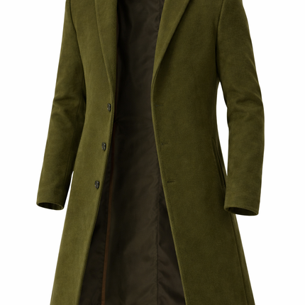 Gabardina Masculina Larga Premium – Estilo Europeo