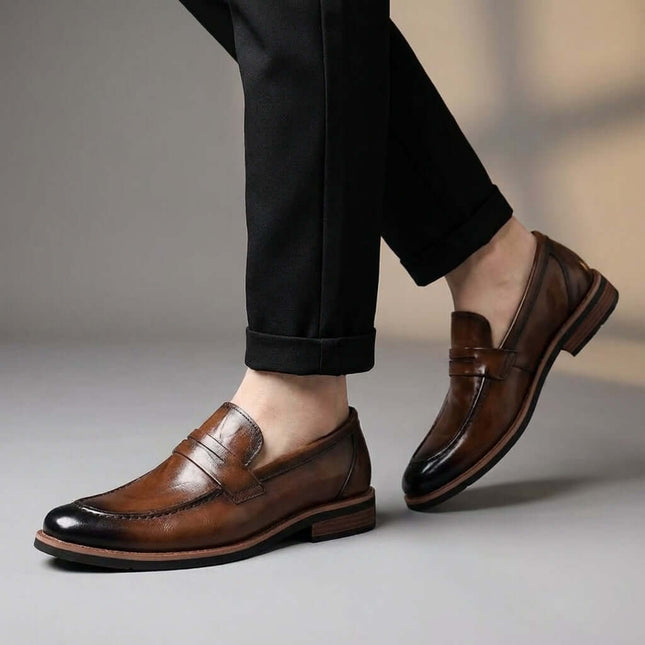 Mocasines Penny de cuero Montovani