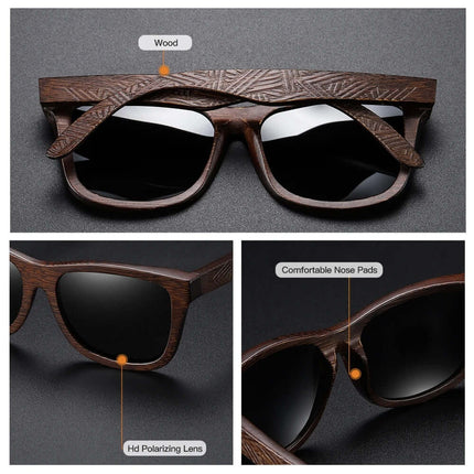 Gafas de sol polarizadas de bambú natural