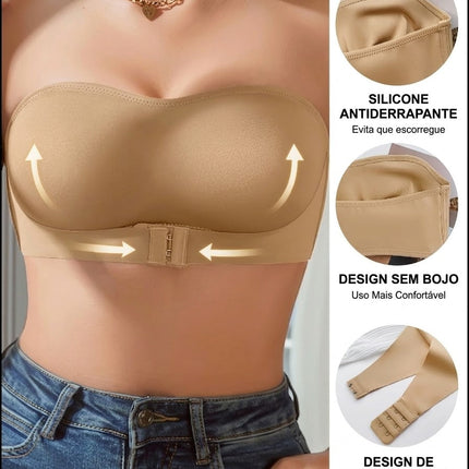 Sostén *Strapless* *Push-Up* Antideslizante